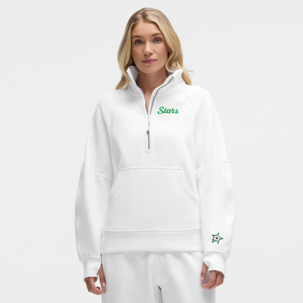 Dallas Stars lululemon Women's Long Scuba Oversized Half-Zip Funnel Neck - White