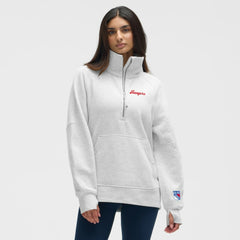 New York Rangers lululemon Women's Long Scuba Oversized Half-Zip Funnel Neck - Heathered Core Ultra Light Grey