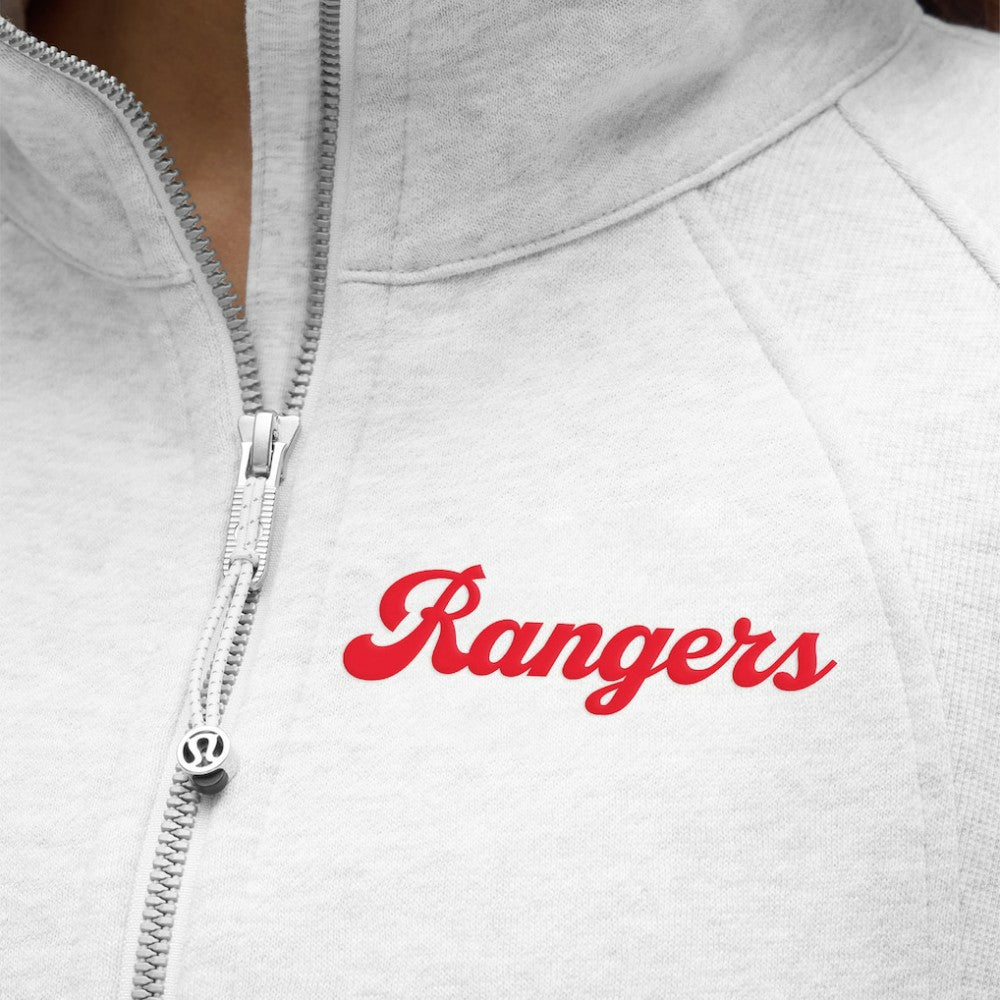 New York Rangers lululemon Women's Long Scuba Oversized Half-Zip Funnel Neck - Heathered Core Ultra Light Grey