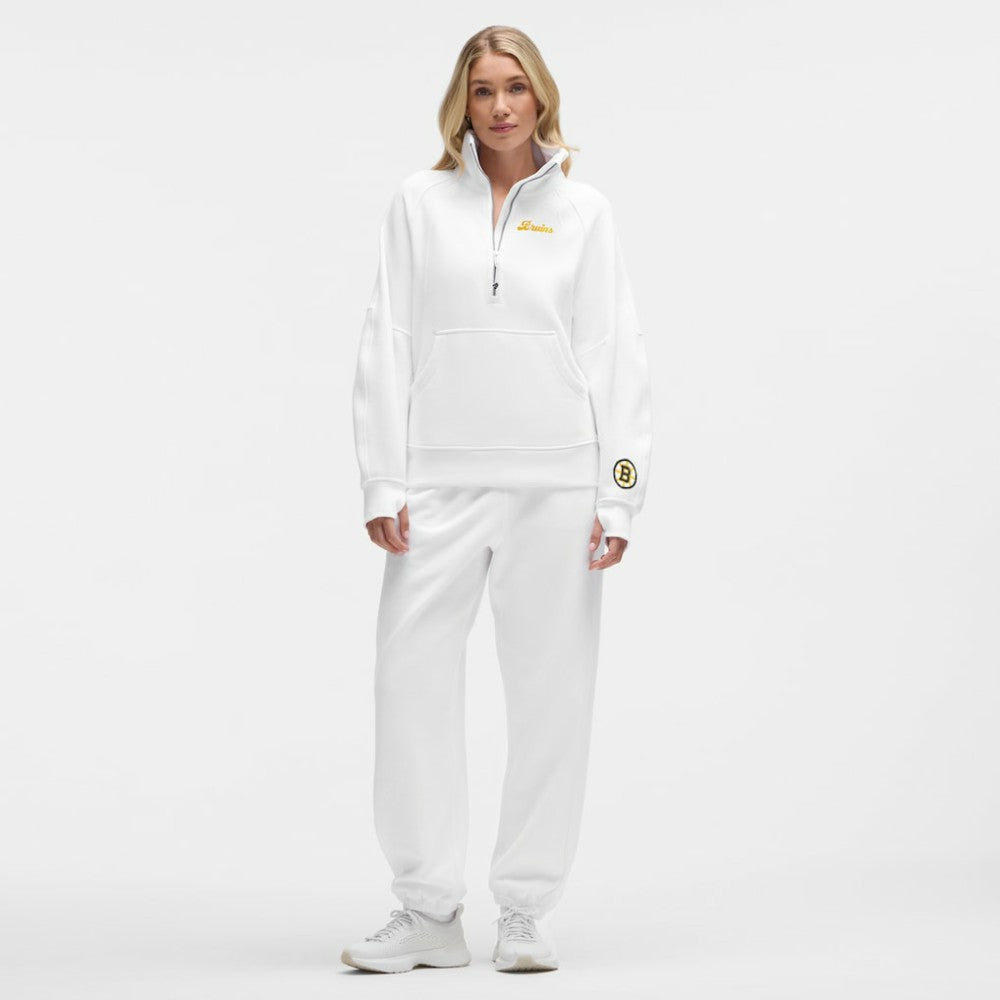 Boston Bruins lululemon Women's Long Scuba Oversized Half-Zip Funnel Neck - White