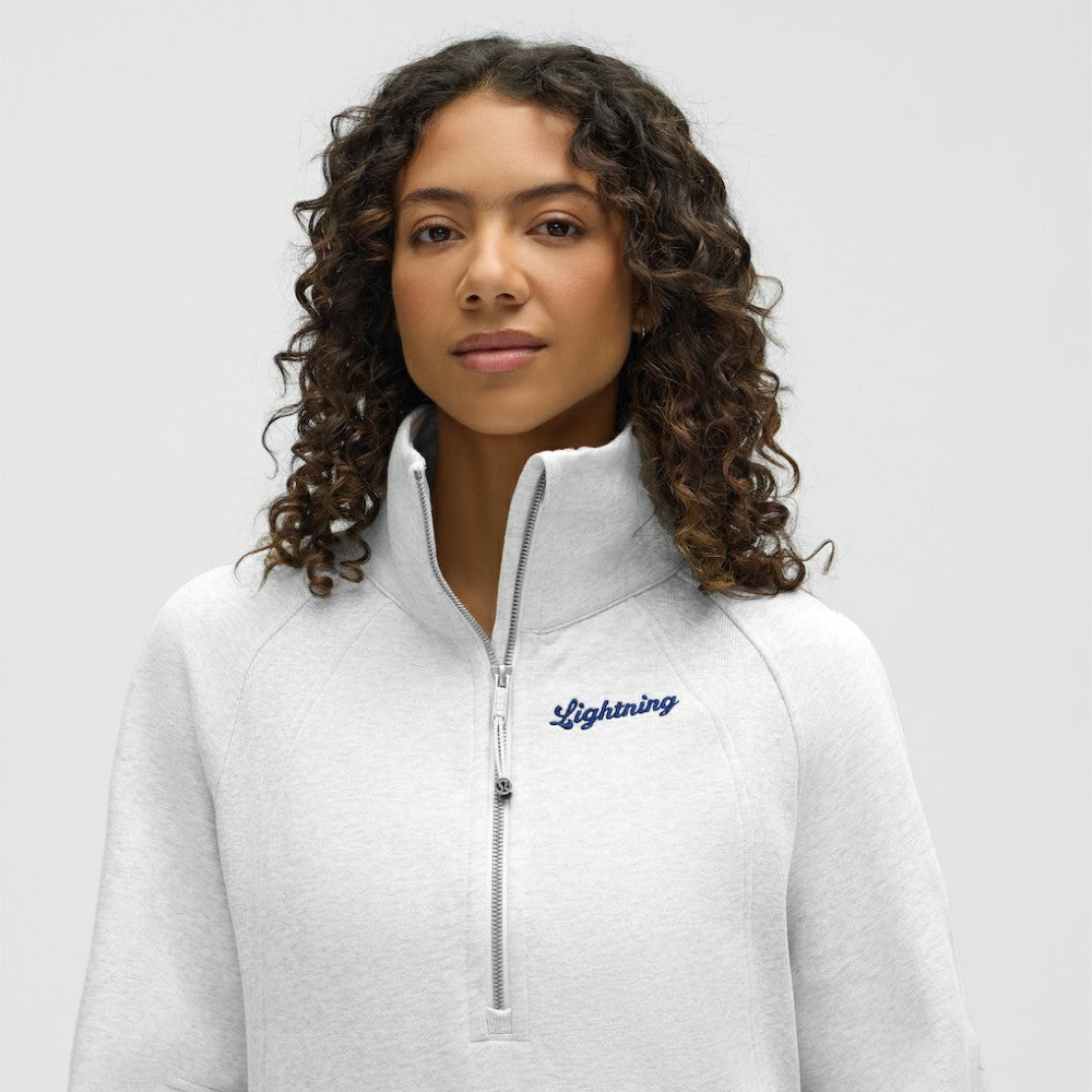 Tampa Bay Lightning lululemon Women's Long Scuba Oversized Half-Zip Funnel Neck - Heathered Core Ultra Light Grey