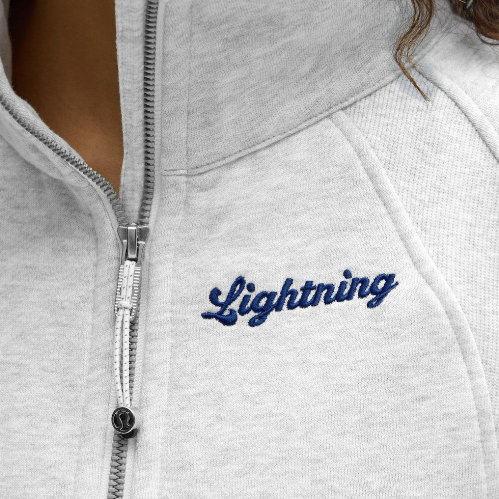 Tampa Bay Lightning lululemon Women's Long Scuba Oversized Half-Zip Funnel Neck - Heathered Core Ultra Light Grey