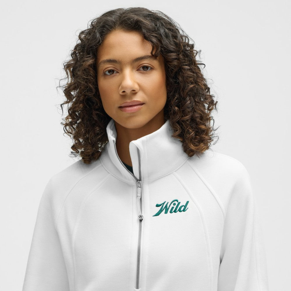 Minnesota Wild lululemon Women's Long Scuba Oversized Half-Zip Funnel Neck - White