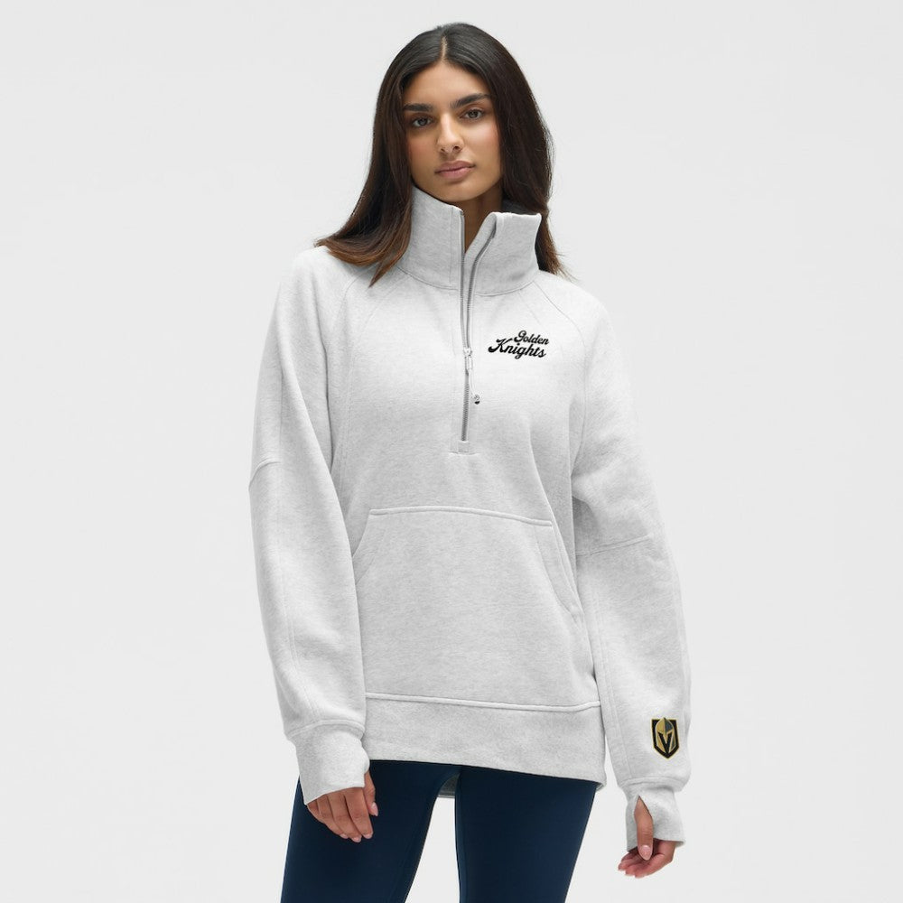 Vegas Golden Knights lululemon Women's Long Scuba Oversized Half-Zip Funnel Neck - Heathered Core Ultra Light Grey