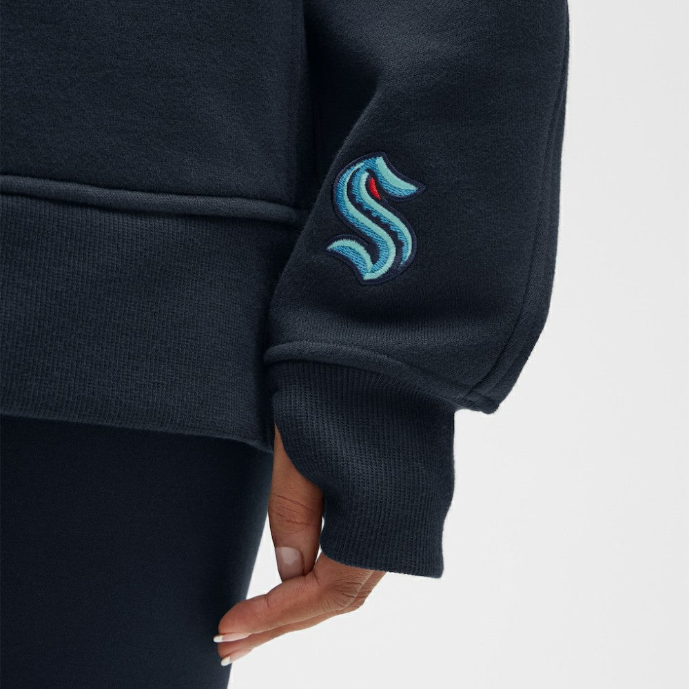Seattle Kraken lululemon Women's Long Scuba Oversized Half-Zip Funnel Neck - True Navy