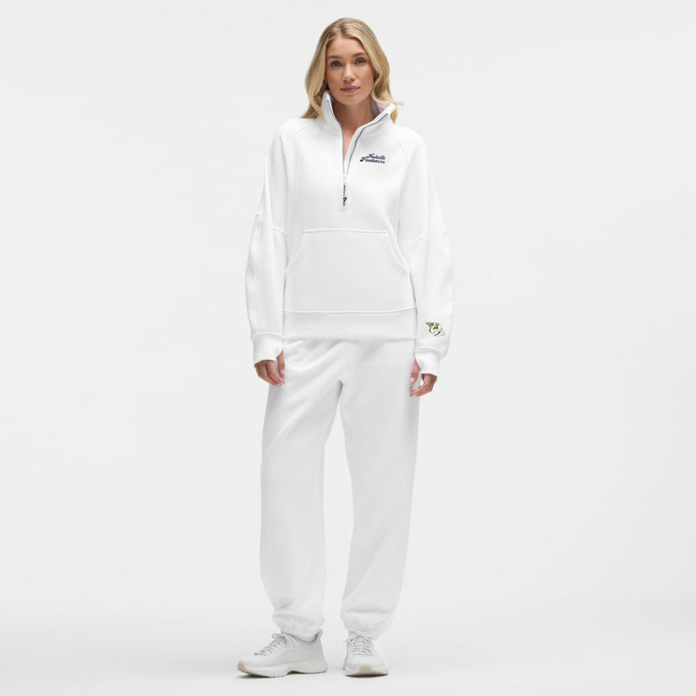 Nashville Predators lululemon Women's Long Scuba Oversized Half-Zip Funnel Neck - White