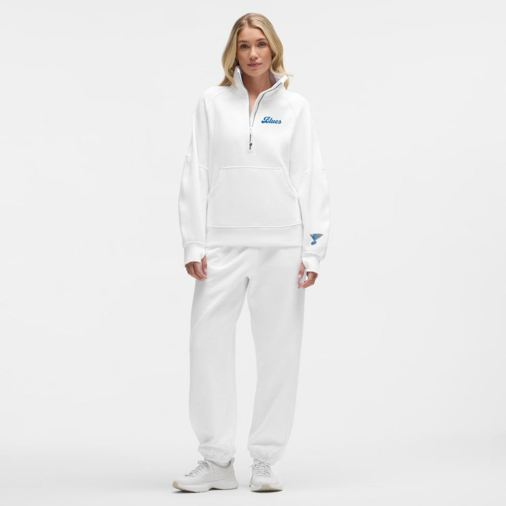 St. Louis Blues lululemon Women's Long Scuba Oversized Half-Zip Funnel Neck - White