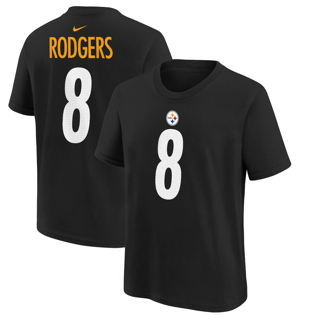 Aaron Rodgers Pittsburgh Steelers Youth Player Name & Number T-Shirt - Black for sale