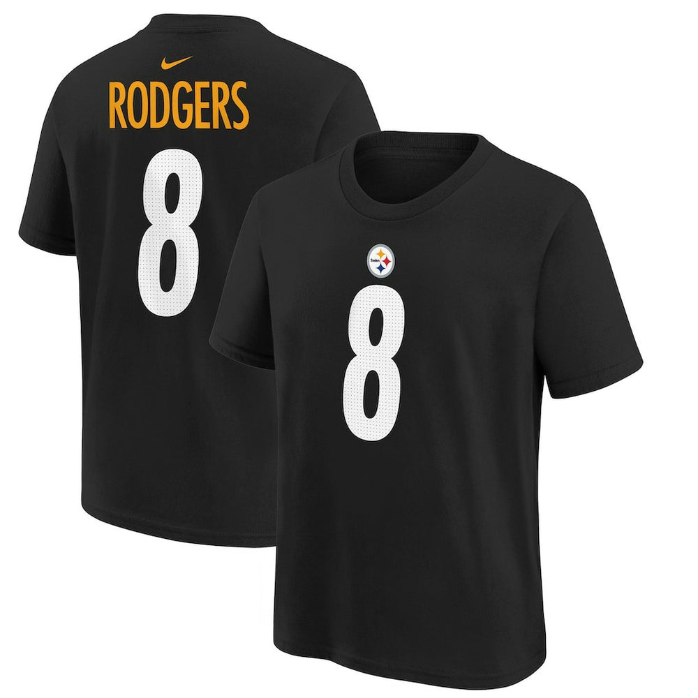 Aaron Rodgers Pittsburgh Steelers Youth Player Name & Number T-Shirt - Black for sale