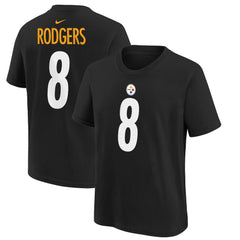 Aaron Rodgers Pittsburgh Steelers Youth Player Name & Number T-Shirt - Black for sale