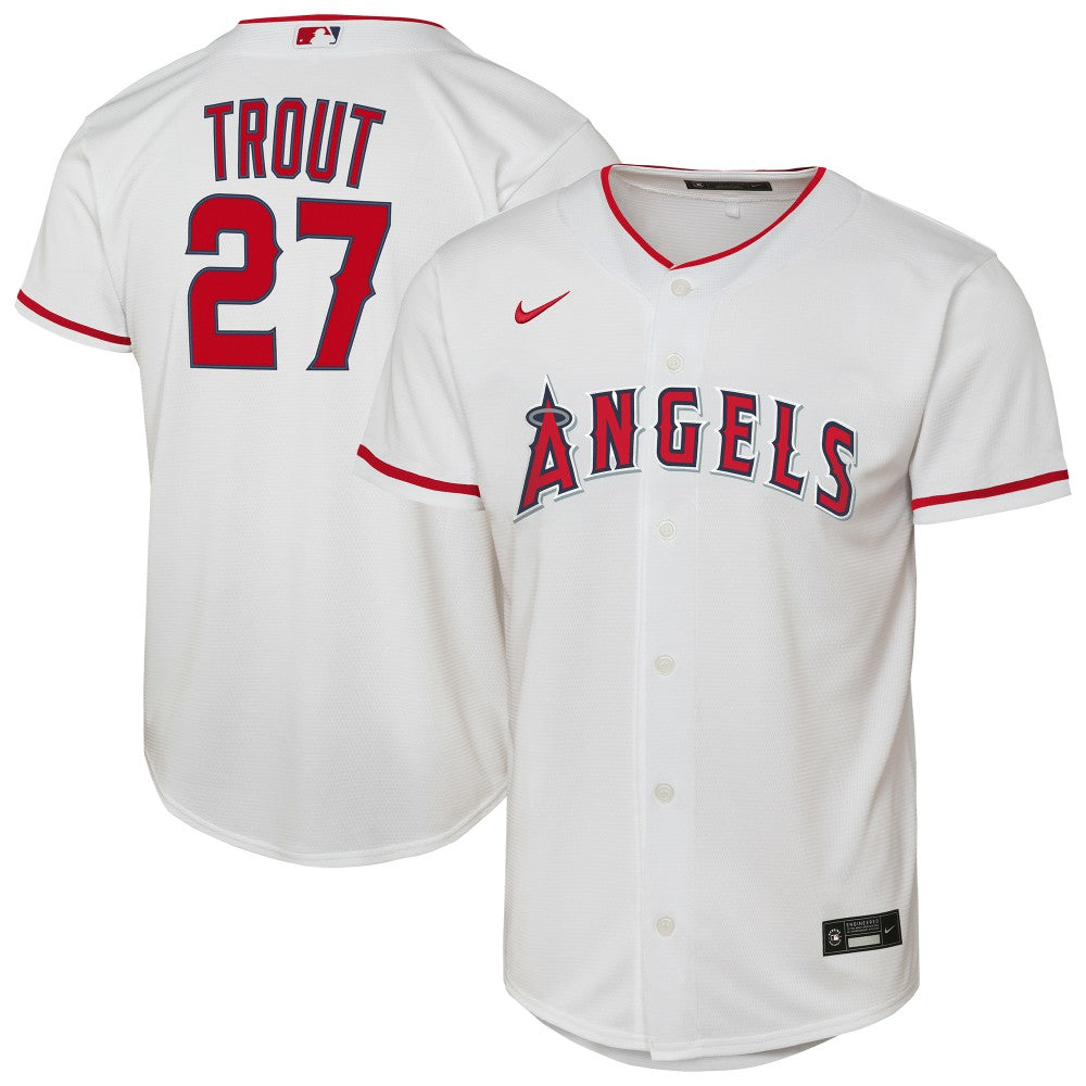 Mike Trout Los Angeles Angels Youth Home Replica Player Jersey White