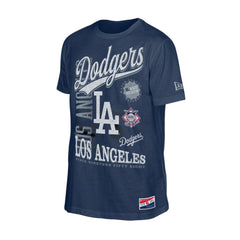 Los Angeles Dodgers  Oversized Throwback Distressed T-Shirt Navy