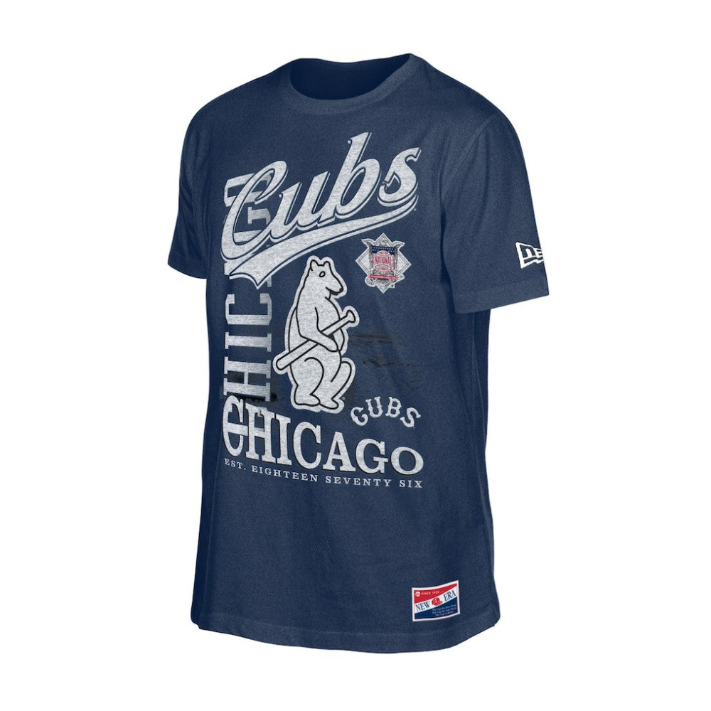 Chicago Cubs  Oversized Throwback Distressed T-Shirt Navy