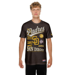 San Diego Padres  Oversized Throwback Distressed T-Shirt Brown