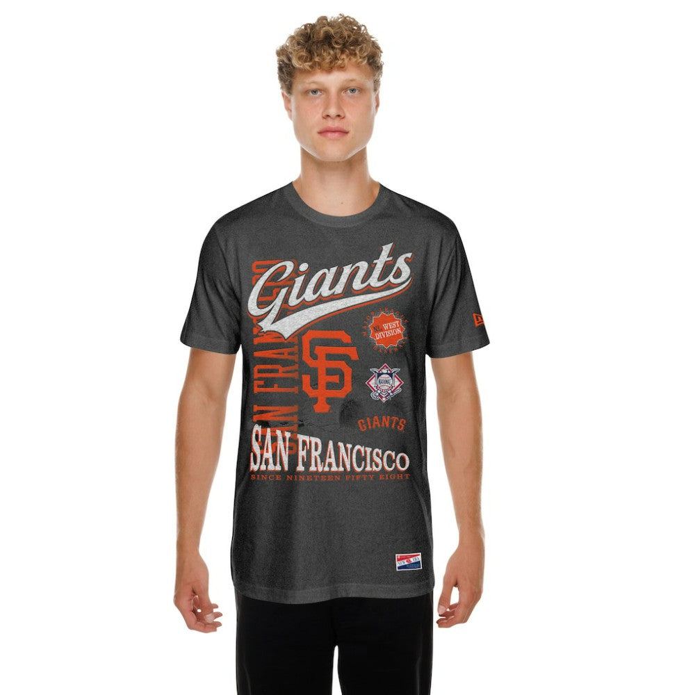 San Francisco Giants  Oversized Throwback Distressed T-Shirt Black