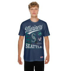 Seattle Mariners  Oversized Throwback Distressed T-Shirt Navy