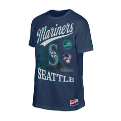 Seattle Mariners  Oversized Throwback Distressed T-Shirt Navy