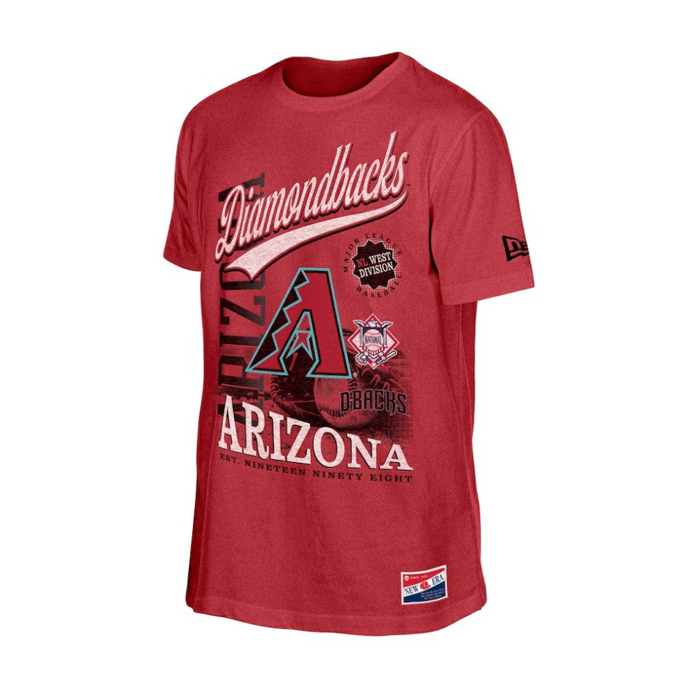 Arizona Diamondbacks  Oversized Throwback Distressed T-Shirt Red