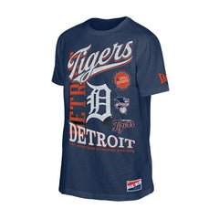 Detroit Tigers  Oversized Throwback Distressed T-Shirt Navy