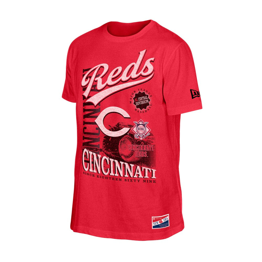 Cincinnati Reds  Oversized Throwback Distressed T-Shirt Red