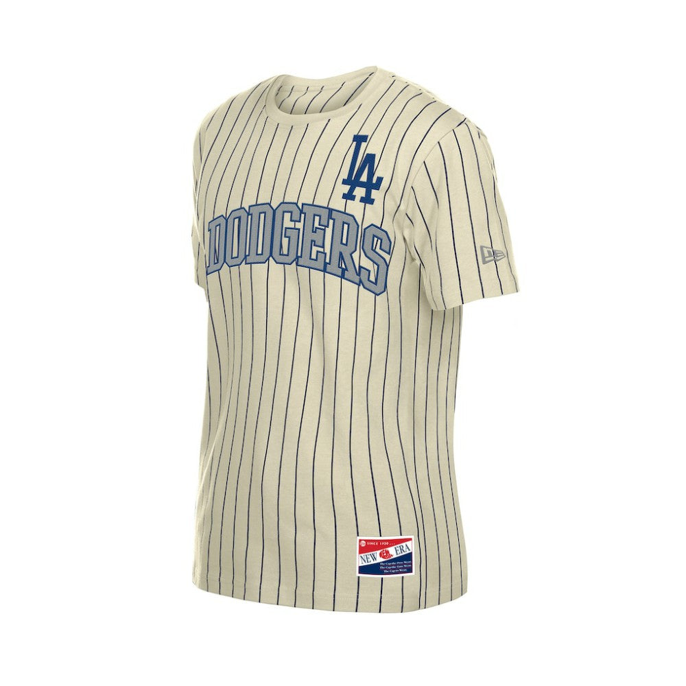 Los Angeles Dodgers Throwback Meshback Pinstripe T-Shirt Cream