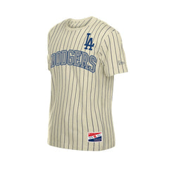 Los Angeles Dodgers Throwback Meshback Pinstripe T-Shirt Cream