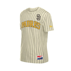 San Diego Padres Throwback Meshback Pinstripe T-Shirt Cream