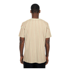Cincinnati Reds Throwback Meshback Pinstripe T-Shirt Cream