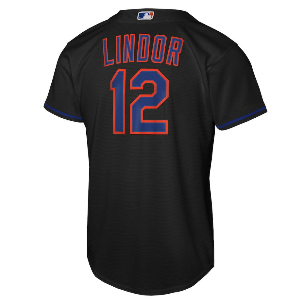 Francisco Lindor New York Mets Youth Alternate Replica Jersey Black