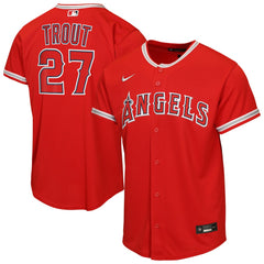 Mike Trout Los Angeles Angels Youth Alternate Replica Jersey Red