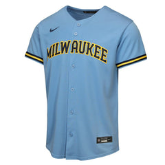 Jackson Chourio Milwaukee Brewers Youth Road Replica Jersey Light Blue