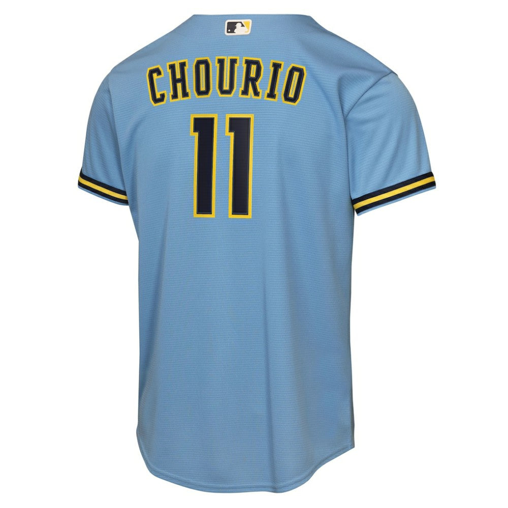 Jackson Chourio Milwaukee Brewers Youth Road Replica Jersey Light Blue