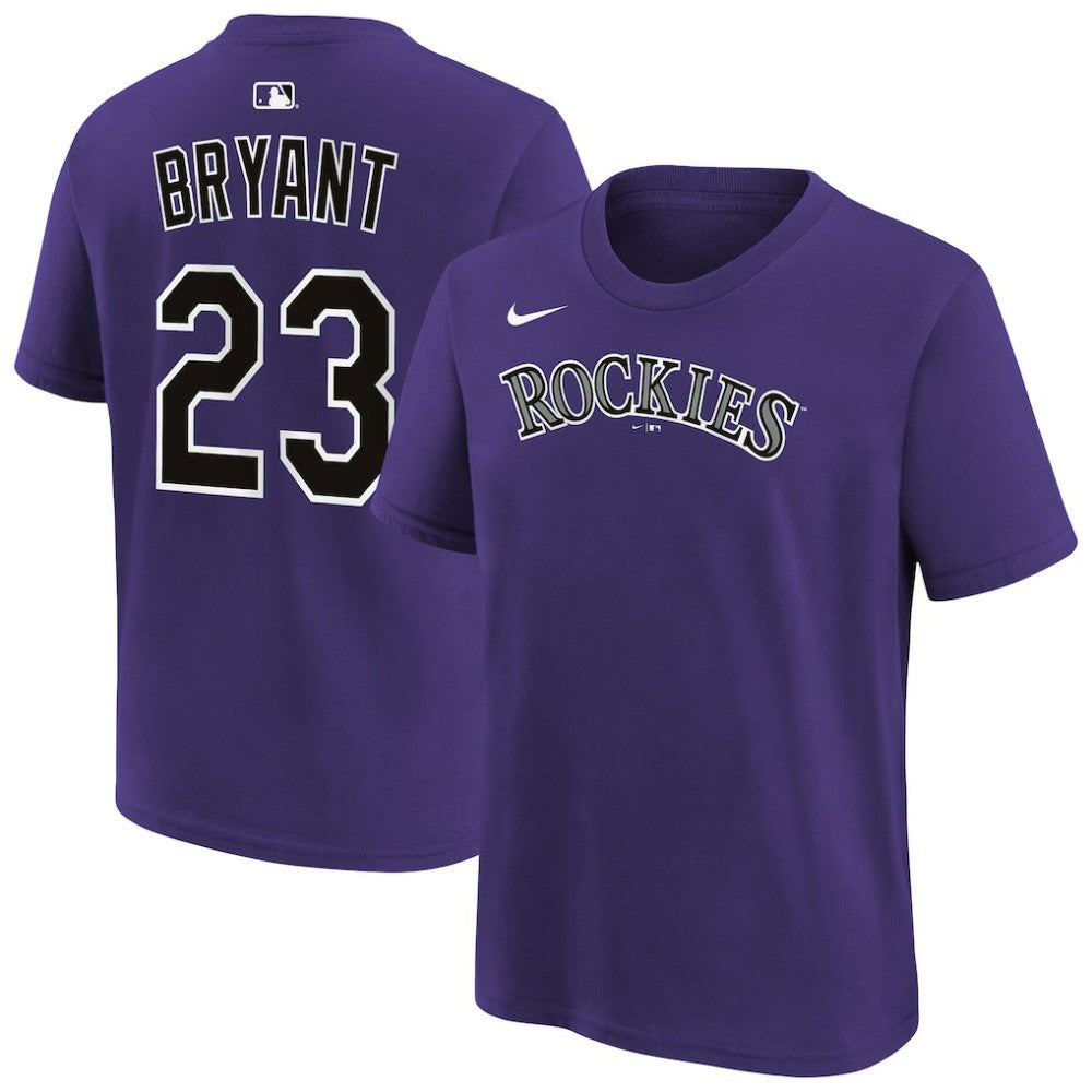 Kris Bryant Colorado Rockies Youth Name & Number T-Shirt Purple