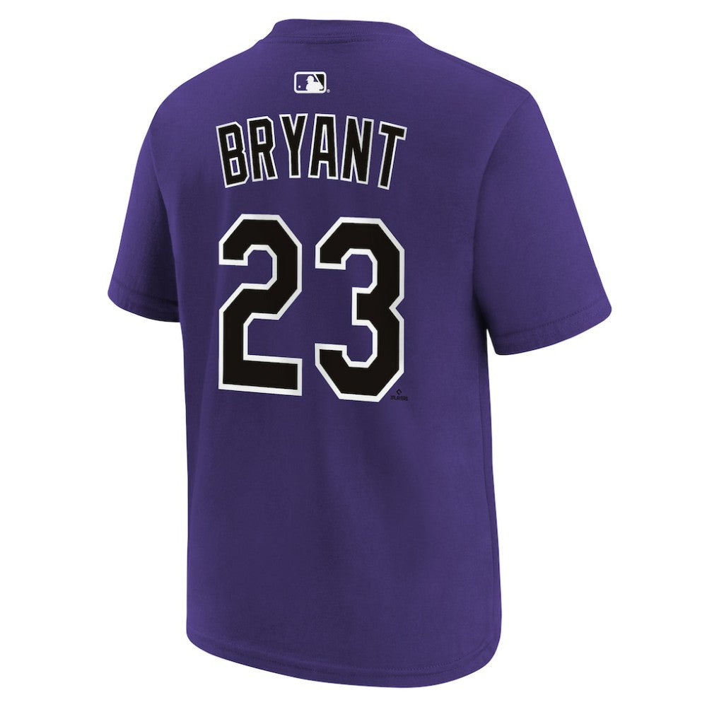 Kris Bryant Colorado Rockies Youth Name & Number T-Shirt Purple