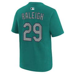 Cal Raleigh Seattle Mariners Youth Name & Number T-Shirt Teal