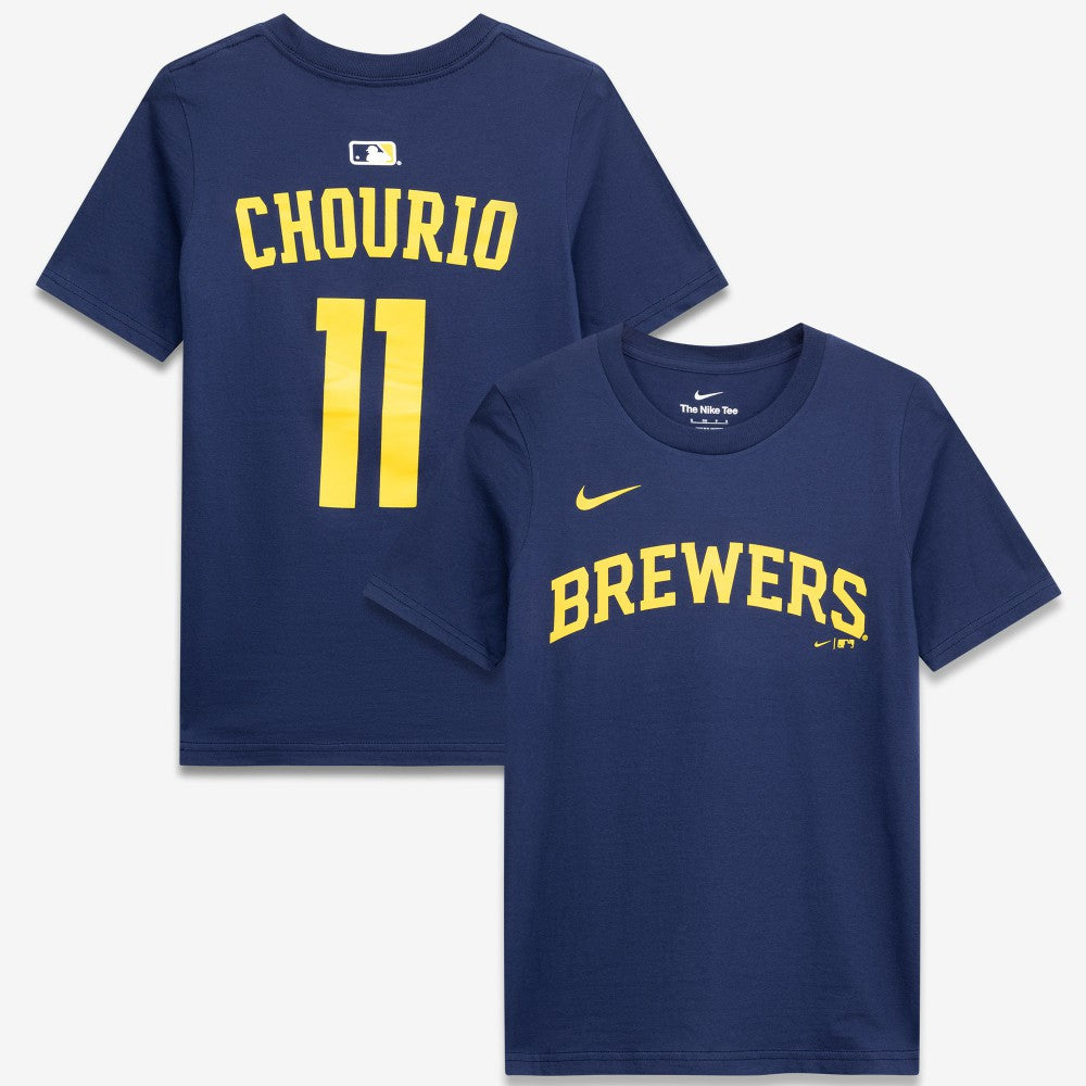 Jackson Chourio Milwaukee Brewers Youth Name & Number T-Shirt Navy