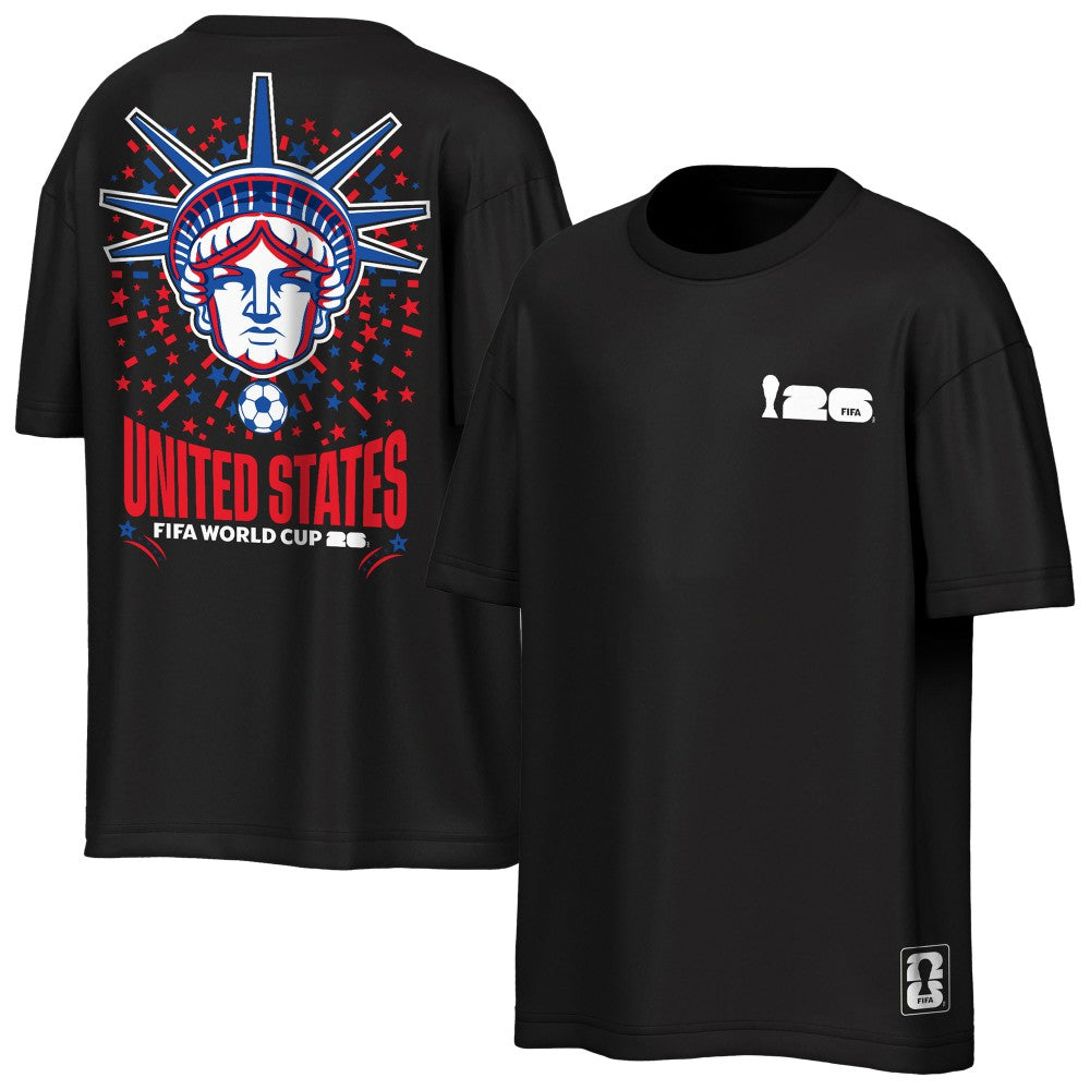USMNT Outerstuff FIFA World Cup 2026 Rally Oversized 2-Hit T-Shirt - Black sale