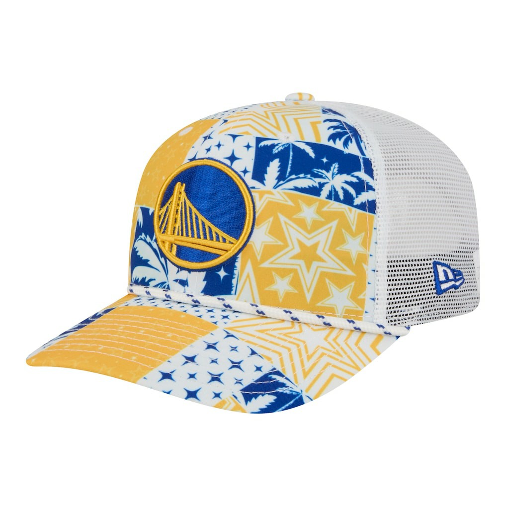 Golden State Warriors Fan Pack Tropical Pattern 9SEVENTY Adjustable Hat sale - White cheap