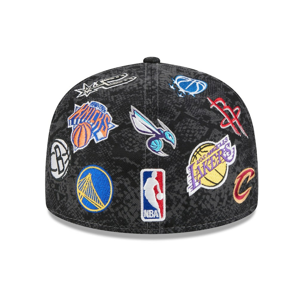 2026 NBA All-Star Game Allover Logos 59FIFTY Fitted Hat - Black on sale