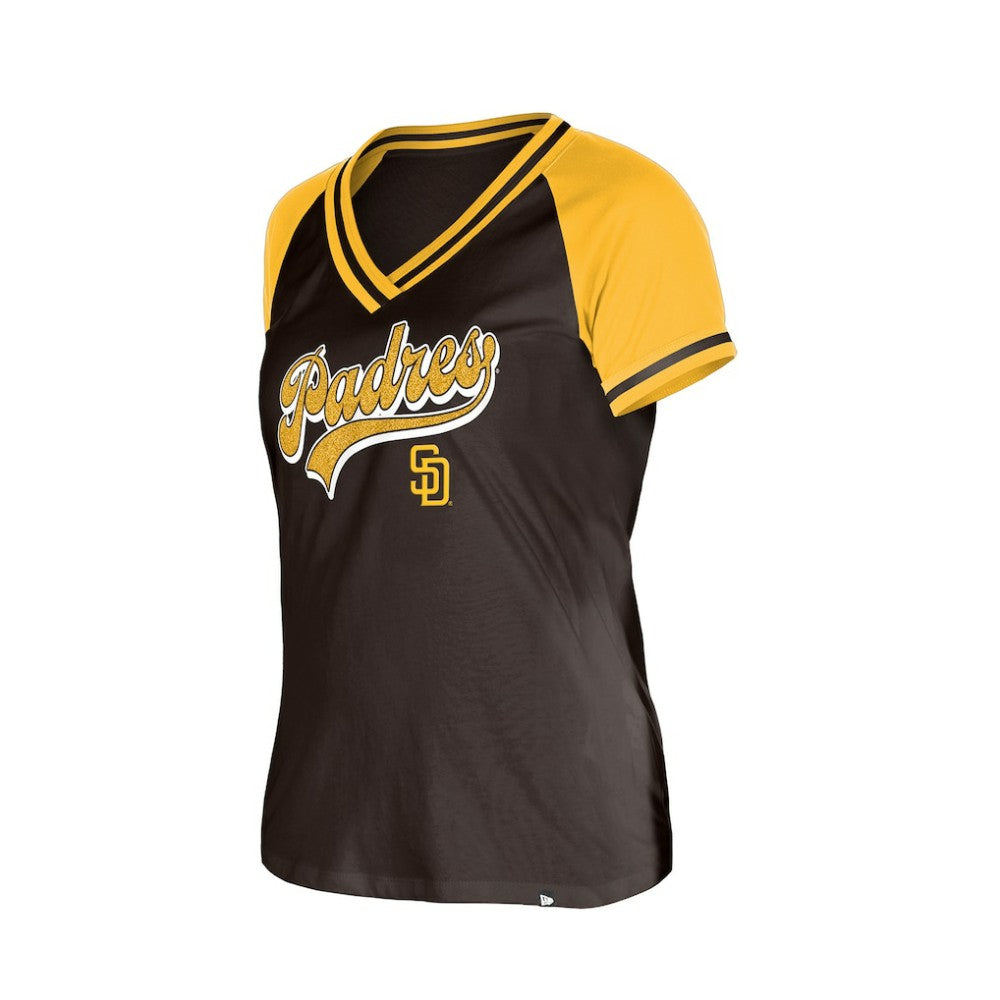 San Diego Padres Women's Gameday V-Neck T-Shirt Brown