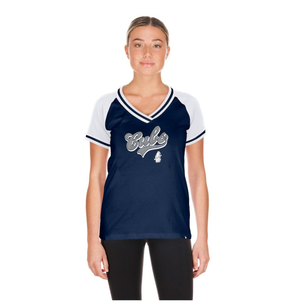 Chicago Cubs Women's Gameday V-Neck T-Shirt Navy