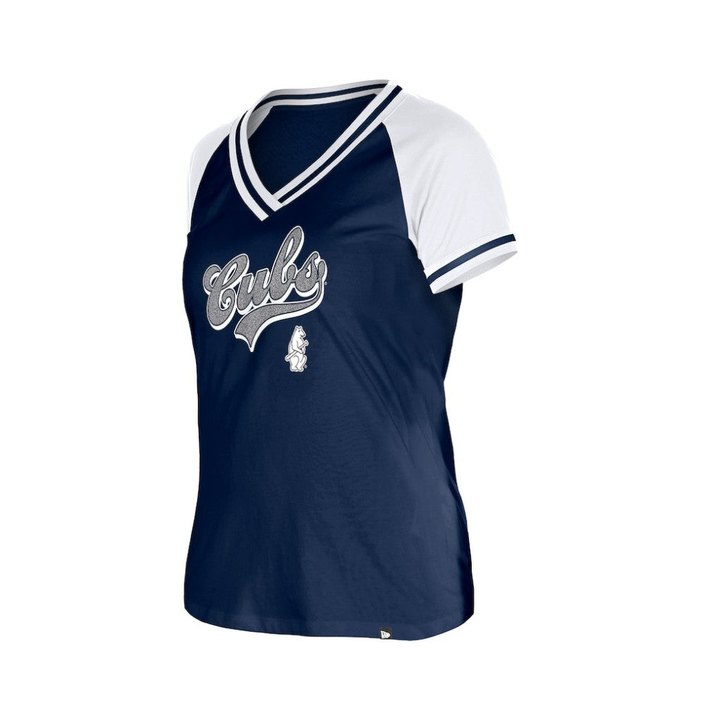 Chicago Cubs Women's Gameday V-Neck T-Shirt Navy