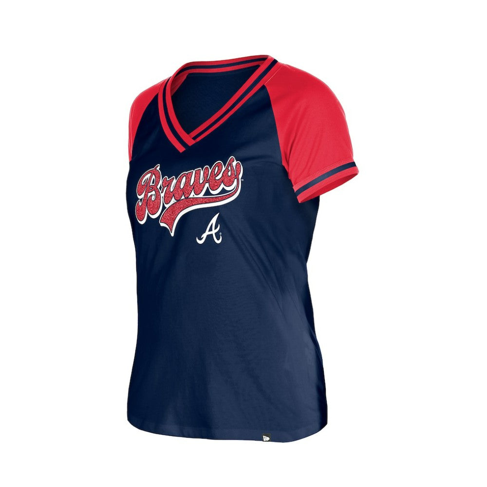 Atlanta Braves Women's Gameday V-Neck T-Shirt Navy