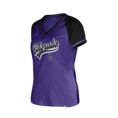 Colorado Rockies Women's Gameday V-Neck T-Shirt Purple