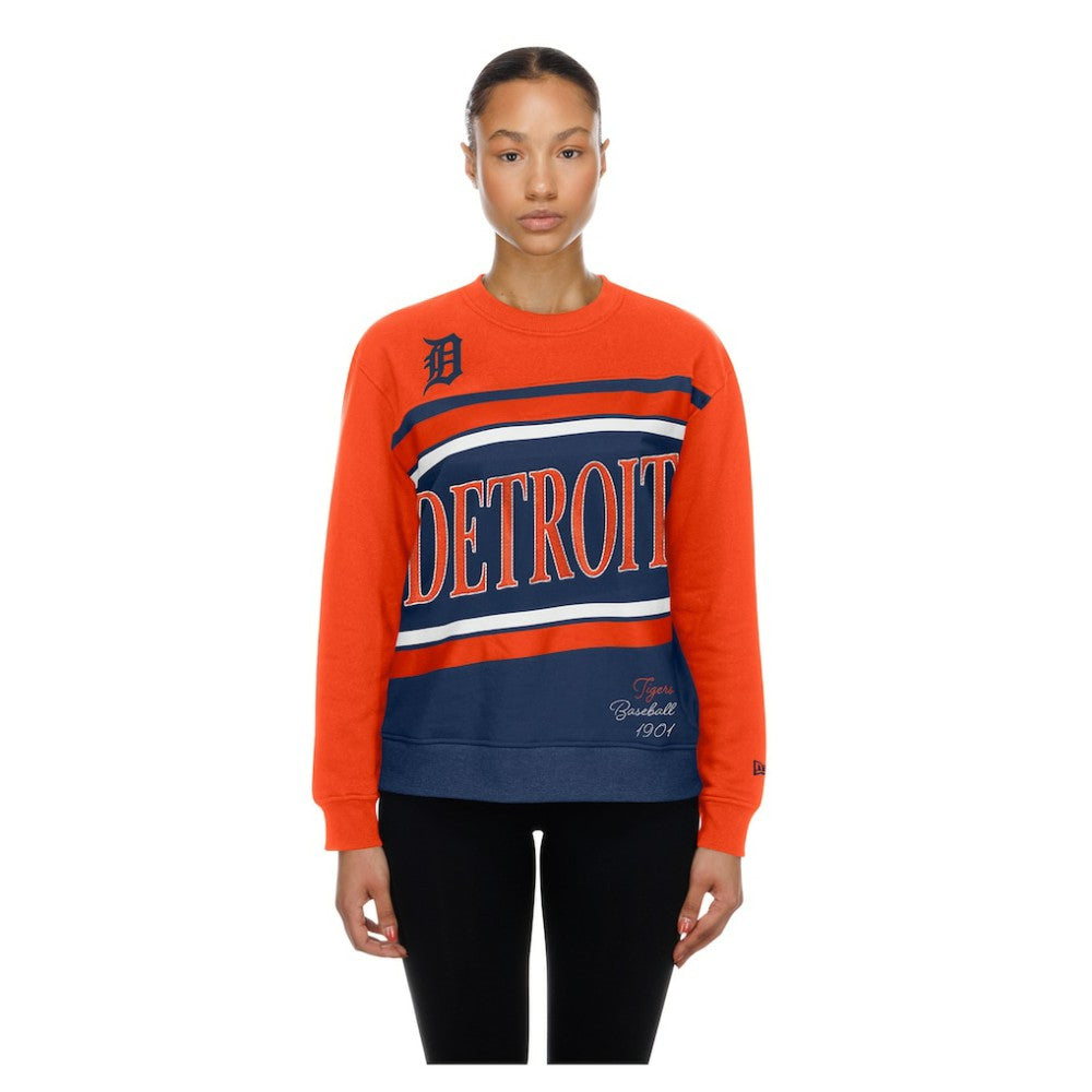 Detroit Tigers Women's Gameday Fleece Sweatshirt Navy/Orange