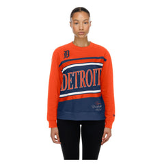Detroit Tigers Women's Gameday Fleece Sweatshirt Navy/Orange