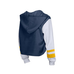 Milwaukee Brewers Women's Boxy Lace-Up Hoodie Navy