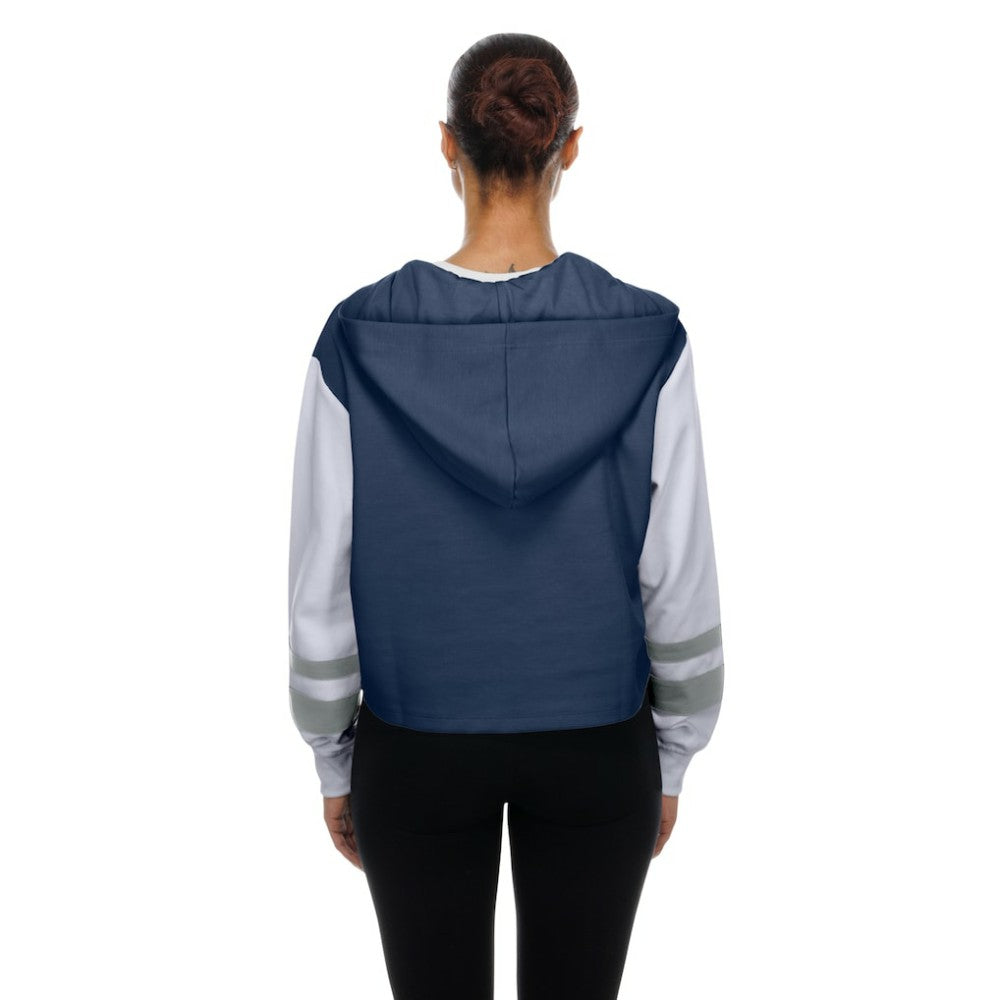 New York Yankees Women's Boxy Lace-Up Hoodie Navy