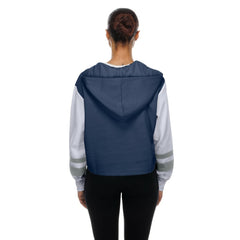 New York Yankees Women's Boxy Lace-Up Hoodie Navy