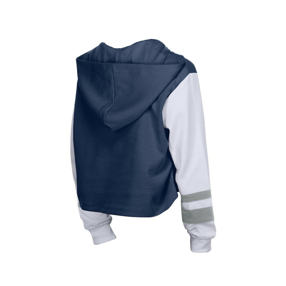New York Yankees Women's Boxy Lace-Up Hoodie Navy